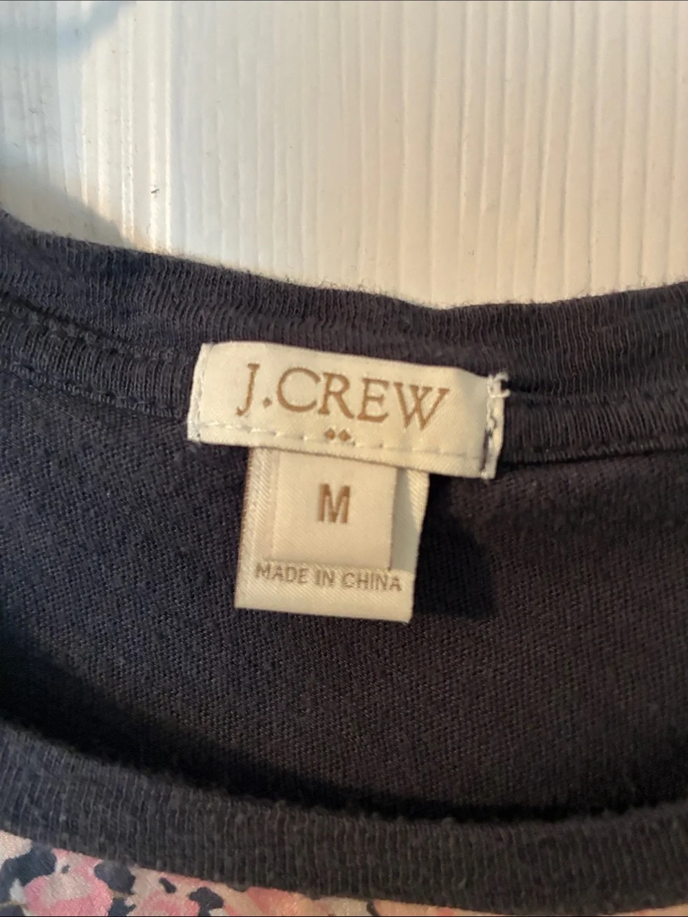 J. Crew Tee with Pink Floral Front Panel